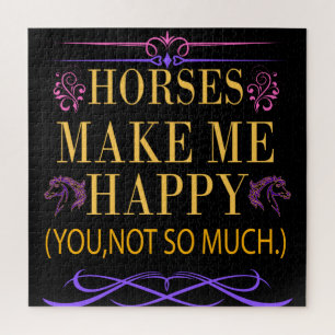 Puzzle Los caballos amarillos me hacen feliz pero a ti no