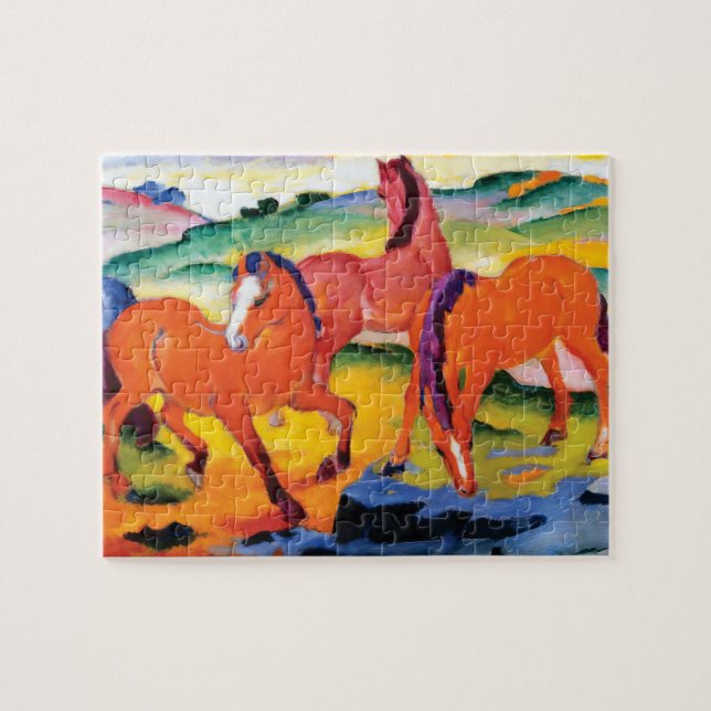 Puzzle Los caballos rojos de Franz Marc (Horizontal)