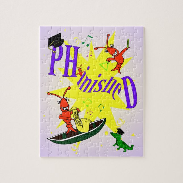 Puzzle Los cangrejos PhD "PHinisheD" de Cajun acabaron (Vertical)