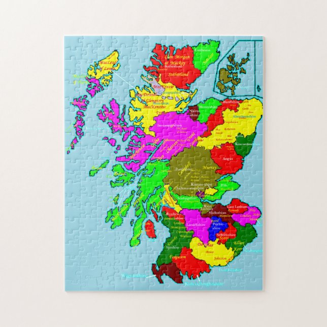 Puzzle Los condados y los clanes de Escocia (Vertical)