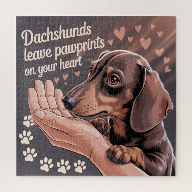 Puzzle Los Dachshunds Dejan Huellas en Tu Corazón (Vertical)