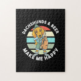 Puzzle Los Dachshunds y la cerveza me hacen feliz
