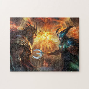 Puzzle Los dioses Heimdall y Loki luchando en Ragnarök