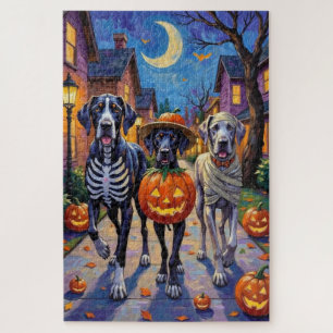 Puzzle Los disfraces de Halloween con trucos o tratamient
