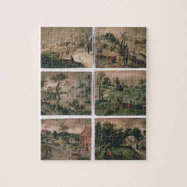 Puzzle Los doce meses del año: Enero, febrero, (Vertical)