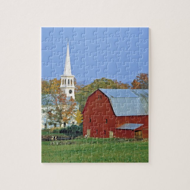 Puzzle Los E.E.U.U., Vermont, Peacham. Un granero y un (Vertical)