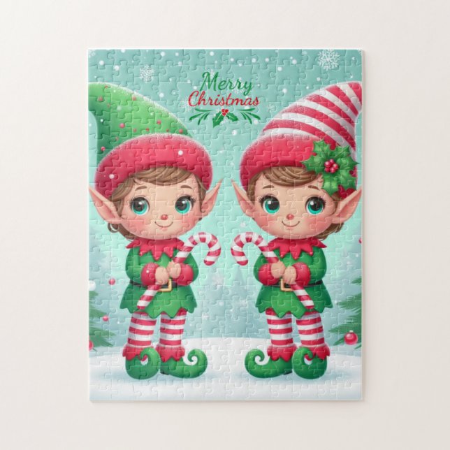 Puzzle Los elfos de los Navidades (Vertical)