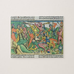 Puzzle Los éxodos 17 8-15 Aaron y Hur apoyan las manos d