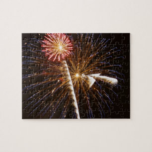 Puzzle Los fuegos artificiales exhiben en el río Savannah