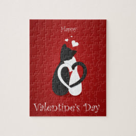 Puzzle Los gatos El día de San Valentín guapos