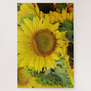 Puzzle Los girasoles amarillos en verano