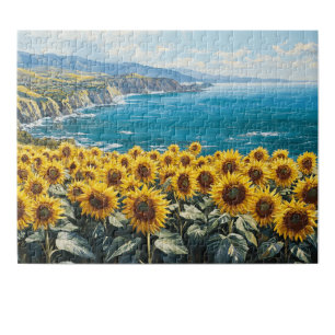 Puzzle Los girasoles dan al diseño de la pintura oceánica