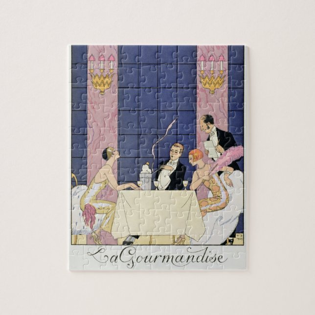Puzzle Los Gourmands, 1920-30 (impresión del pochoir) (Vertical)