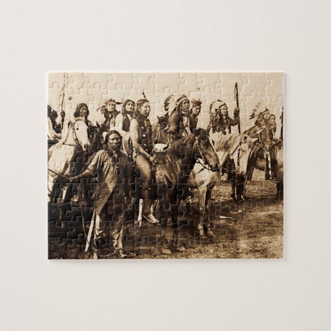 Puzzle Los guerreros poderosos del nativo americano del (Horizontal)