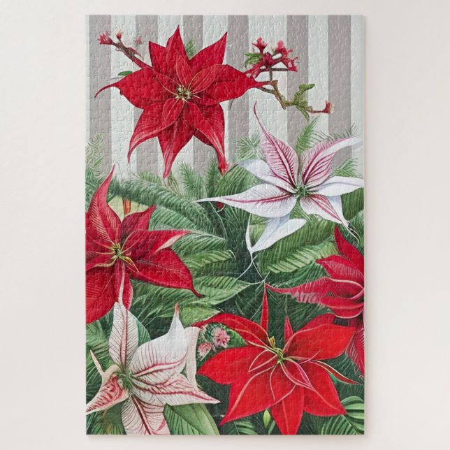 Puzzle Los híbridos Red Amaryllis y Poinsettia (Vertical)