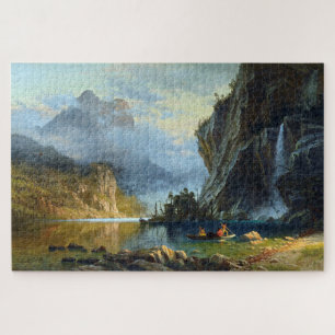 Puzzle Los indios hablan de pesca, Albert Bierstadt