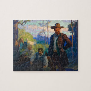 Puzzle Los James Brothers en Misuri, por N. C. Wyeth
