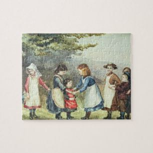 Puzzle Los juegos de los niños, c.1880 (w/c en el papel)
