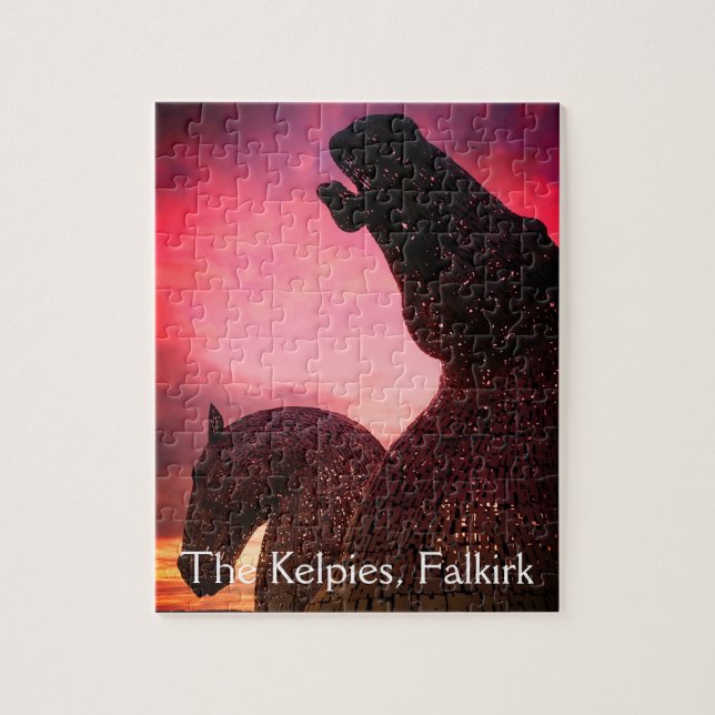 Puzzle Los Kelpies en Falkirk, Escocia, hermoso rompecabe (Vertical)