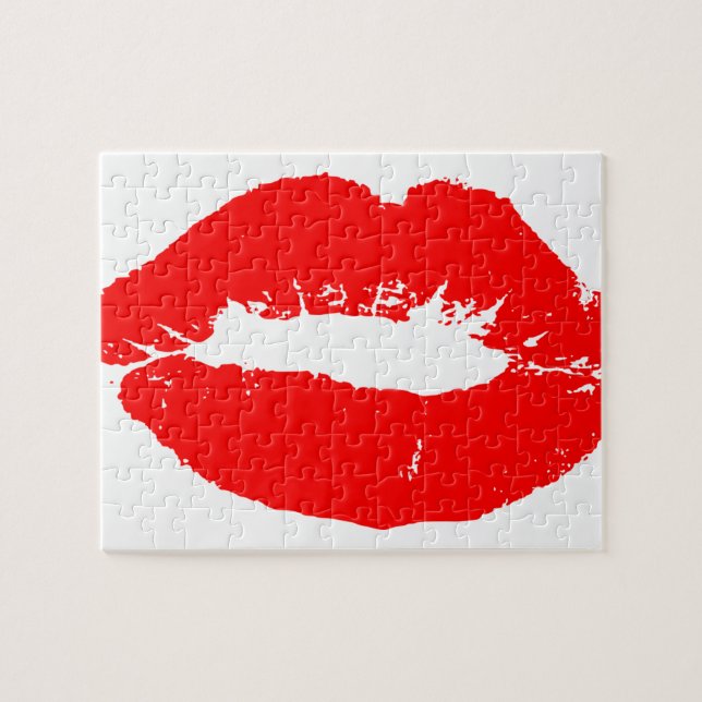 Puzzle Los labios de beso rojo Palo pasión por el amor Sa (Horizontal)