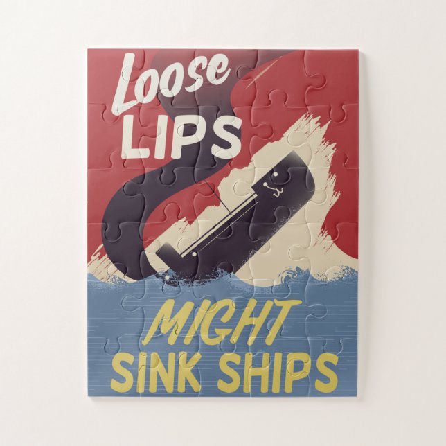 Puzzle Los labios sueltos podrían hundir barcos (Vertical)