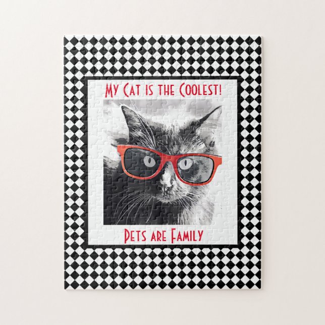 Puzzle Los mascotas son familiares, añada su Mascota Foto (Vertical)