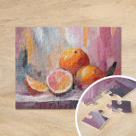 Puzzle Los naranjas siguen siendo arte impresionista mode<br><div class="desc">Un bonito cuadro de arte moderno de estilo impresionista, en el que se exhibe una vida quieta de naranjas con pinceladas texturizadas en tonos rosa pastel y naranja. Los colores suaves crean un ambiente sereno y apacible, mientras que los trazos texturados añaden profundidad y dimensión a la composición. Esta elegante...</div>