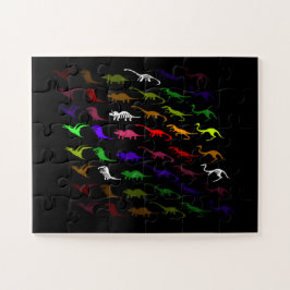 Puzzle Los niños fresco arco iris colorido lindo dinosaur