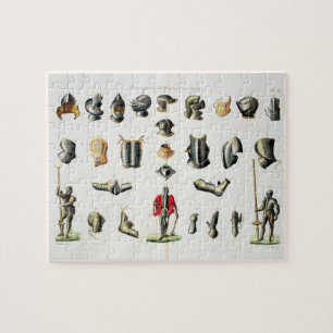 Puzzle Los pedazos separados de la armadura de un