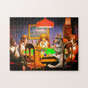 Puzzle Los perros que juegan al póquer como un amigo nece
