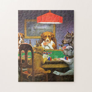 Puzzle Los perros que juegan al póquer como un amigo nece