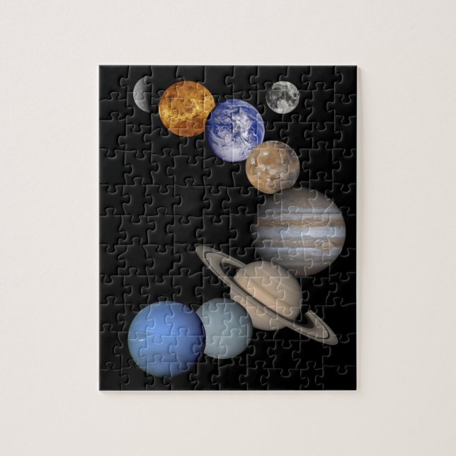 Puzzle Los planetas del sistema solar en nuestra galaxia (Vertical)
