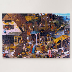 Puzzle Los proverbios holandeses, Pieter Bruegel, el anci