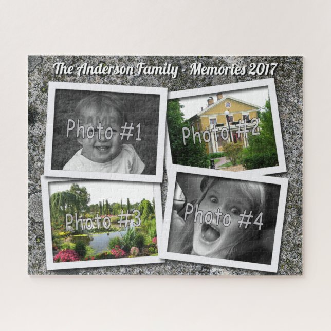 Puzzle Los recuerdos de la familia 4 fotos de encargo de (Horizontal)