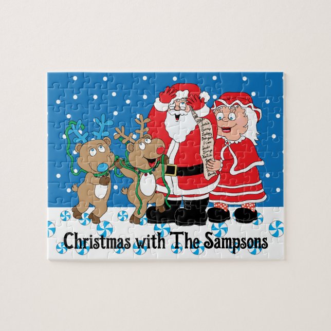 Puzzle Los renos de los navidades Santa Claus (Horizontal)