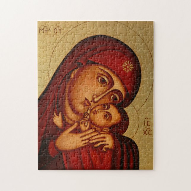 Puzzle Los Theotokos y el ícono ortodoxo del niño Cristo (Vertical)