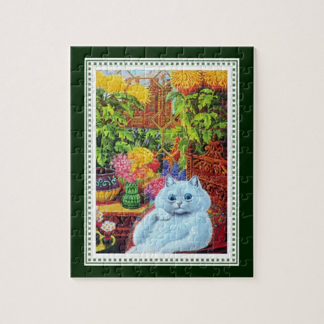 Puzzle Louis Wain - gato antropomorfo blanco con la flor (Vertical)