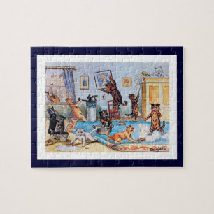 Puzzle Louis Wain - gatos en un Binge de salto limpio