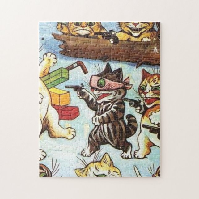 Puzzle Louis Wain - Los Robadores Y Briganes Embosantes (Vertical)