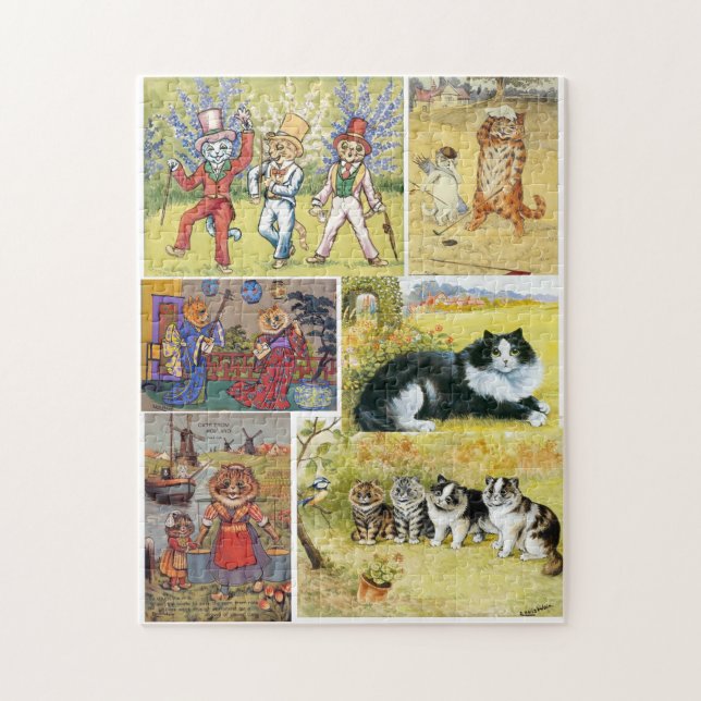 Puzzle Louis Wain Muchas pinturas de gatos Diversión (Vertical)
