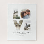 Puzzle Love 4 foto simple regalo personalizado moderno<br><div class="desc">Amar 4 foto simple,  moderno,  aniversario personalizado,  boda,  cumpleaños o Navidades regalo para el que amas.</div>