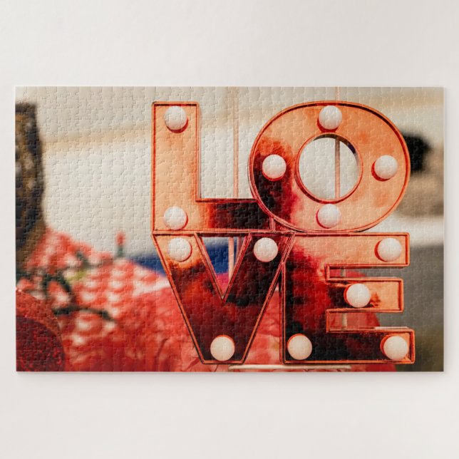 Puzzle LOVE (Gran letra roja) (Horizontal)
