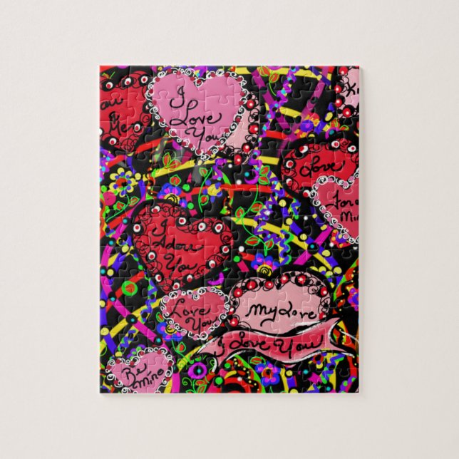 Puzzle Love Hearts (Vertical)