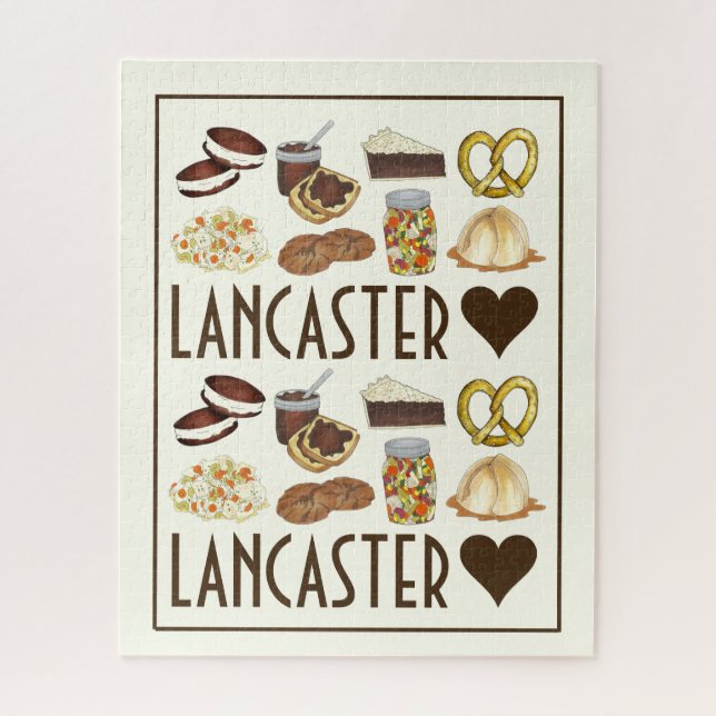 Puzzle Love Lancaster PA Pennsylvania Dutch Amish Foods (Vertical)