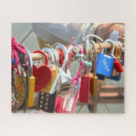 Puzzle Love Locks Brooklyn Bridge New York.