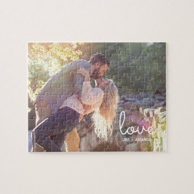 Puzzle Love Names Engagement Photo (Horizontal)