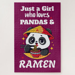 Puzzle Love Pandas and Ramen (texto blanco)