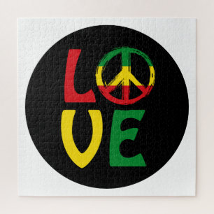 Puzzle LOVE Reggae con símbolo de paz