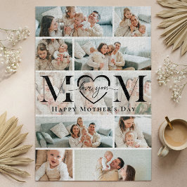 Puzzle Love You Mom Heart Photo Collage Mother's Day