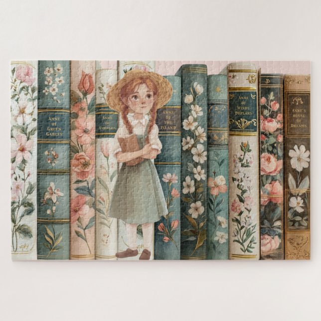 Puzzle Lover de libros | Anne de Green Gables | Libros Fl (Horizontal)